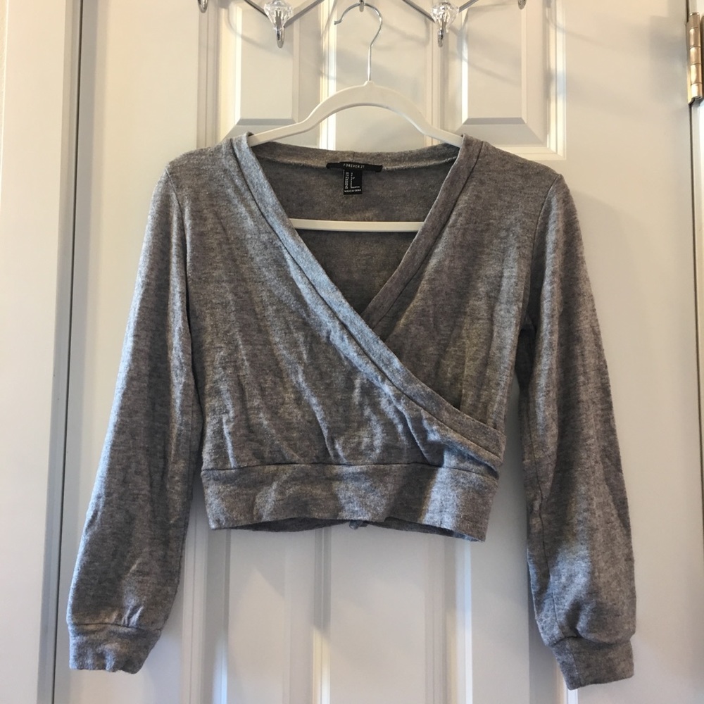 Forever21 Brush wrap crop top